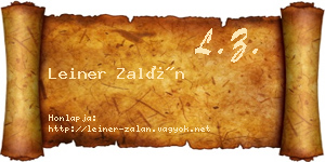 Leiner Zalán névjegykártya