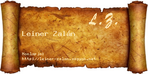 Leiner Zalán névjegykártya